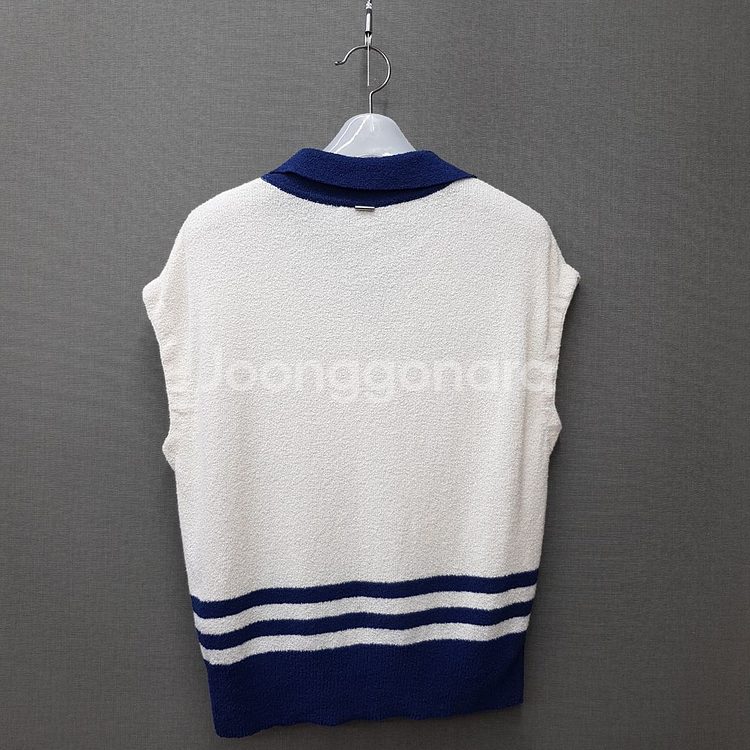 한섬 시스템 2021 배색 카라 니트 베스트 95사이즈--3