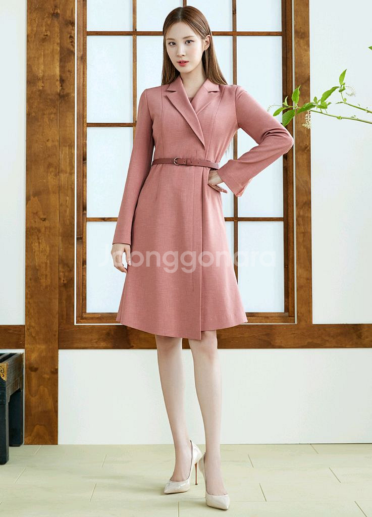 [55] 잇미샤 포멀 카라 원피스 다크네이비--3