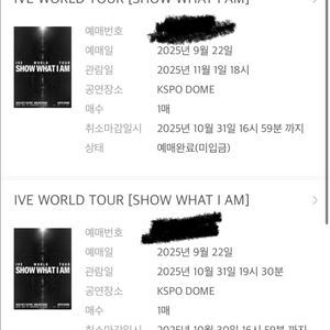 아이브 콘서트 티켓 양도