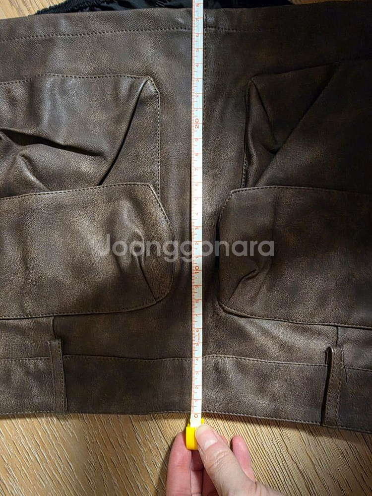 레더 로우 스커트 새상품 택포--5