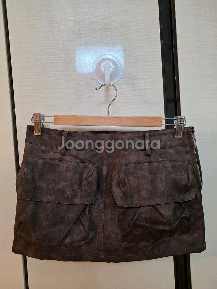 레더 로우 스커트 새상품 택포--1