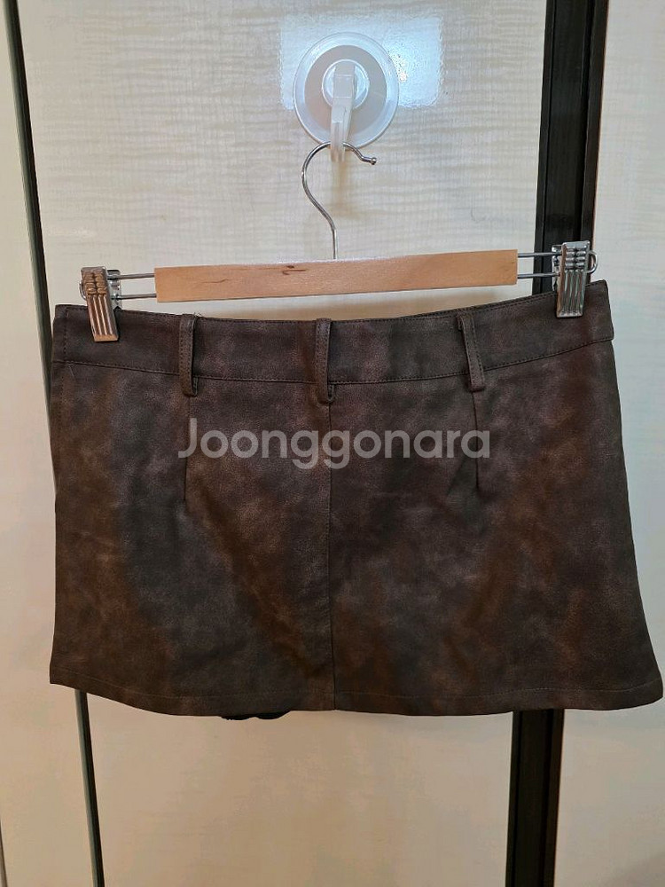 레더 로우 스커트 새상품 택포--2