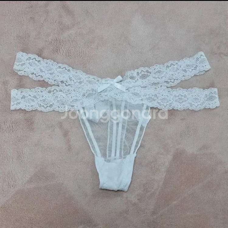 화이트 레이스 티팬티--0