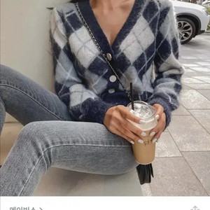 메이빈스 아가일 니트 가디건