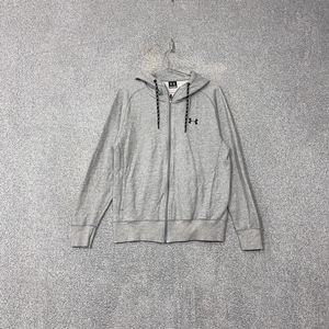 언더아머 라이트 그레이 로고 후드 집업 XL