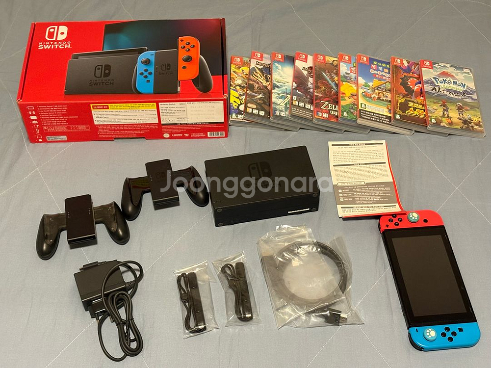닌텐도 스위치 개선판+게임 7개+계정양도dlc2개포함--0