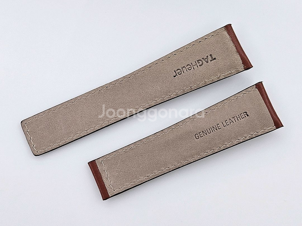 태그호이어 정품 소가죽 스트랩 브라운 22mm 새상품--1