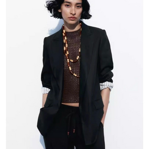 자라 리넨 블레이저