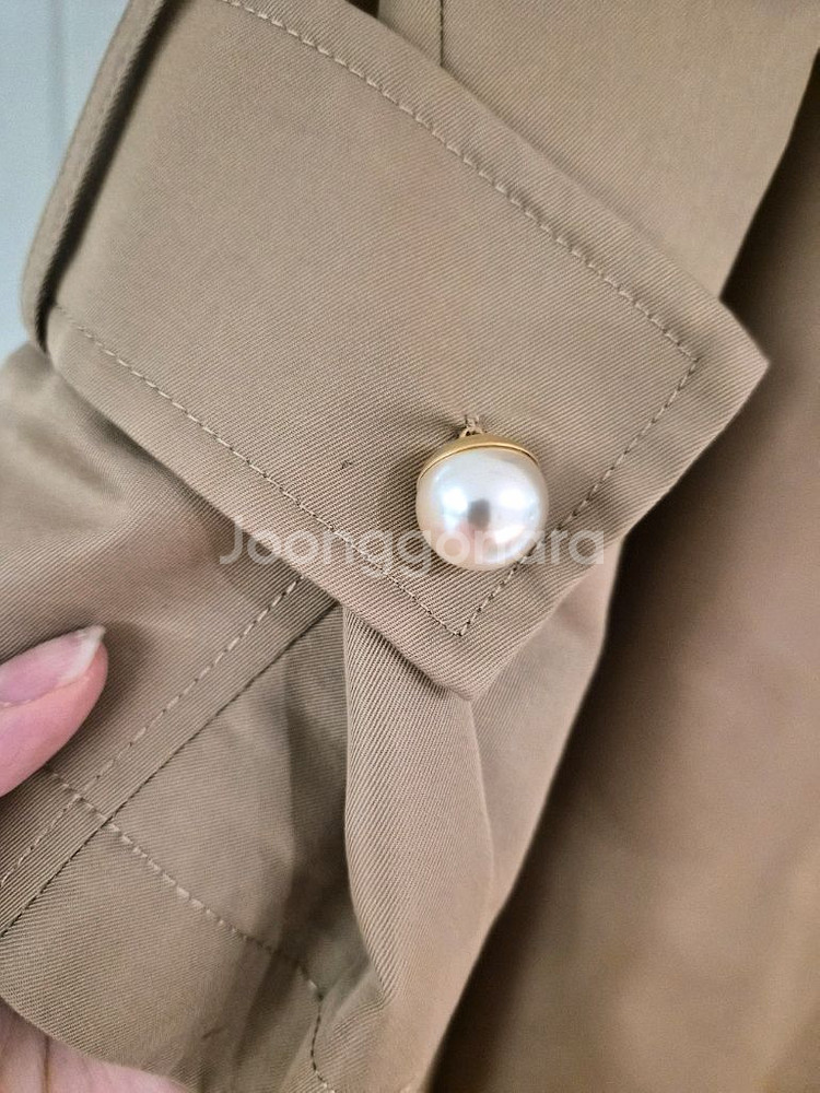 레니본 진주단추 트렌치코트 54사이즈판매--2