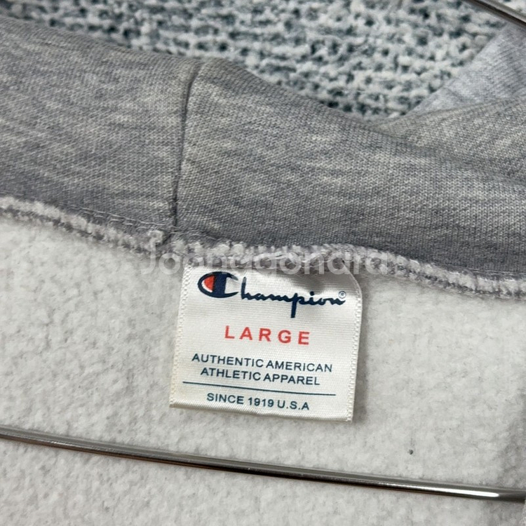 챔피온 그레이 심플 로고 후드 집업 LARGE--4