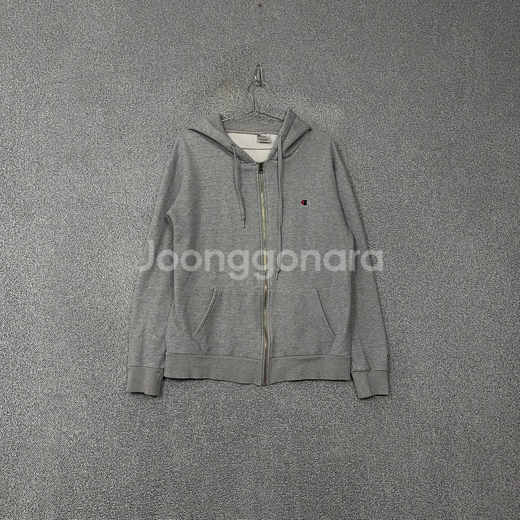 챔피온 그레이 심플 로고 후드 집업 LARGE--0