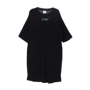[XL]믹스매치레이어 블랙 오버핏 반팔 롱 티셔츠 원피