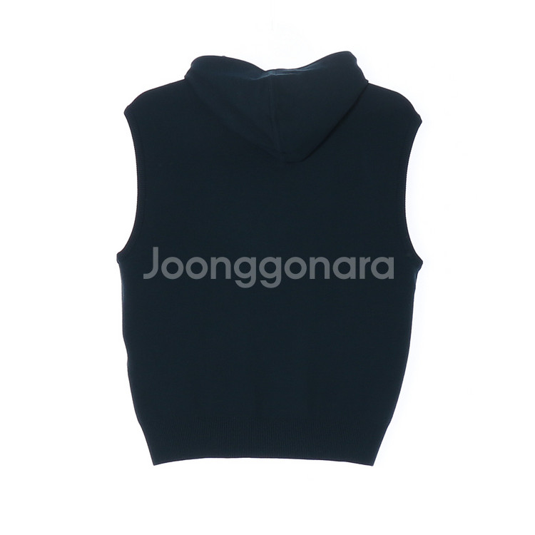 [S]캘러웨이 그린 아가일 체크 로고 후드 민소매 니트--3