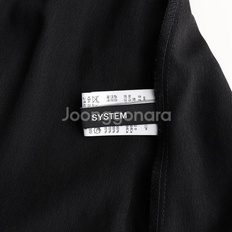 [S]시스템 블랙 펄 레이스 플리츠 샤스커트 치마--5