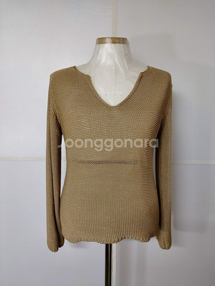 55~66)Maxmara 막스마라 시스루 브이넥 니트--0