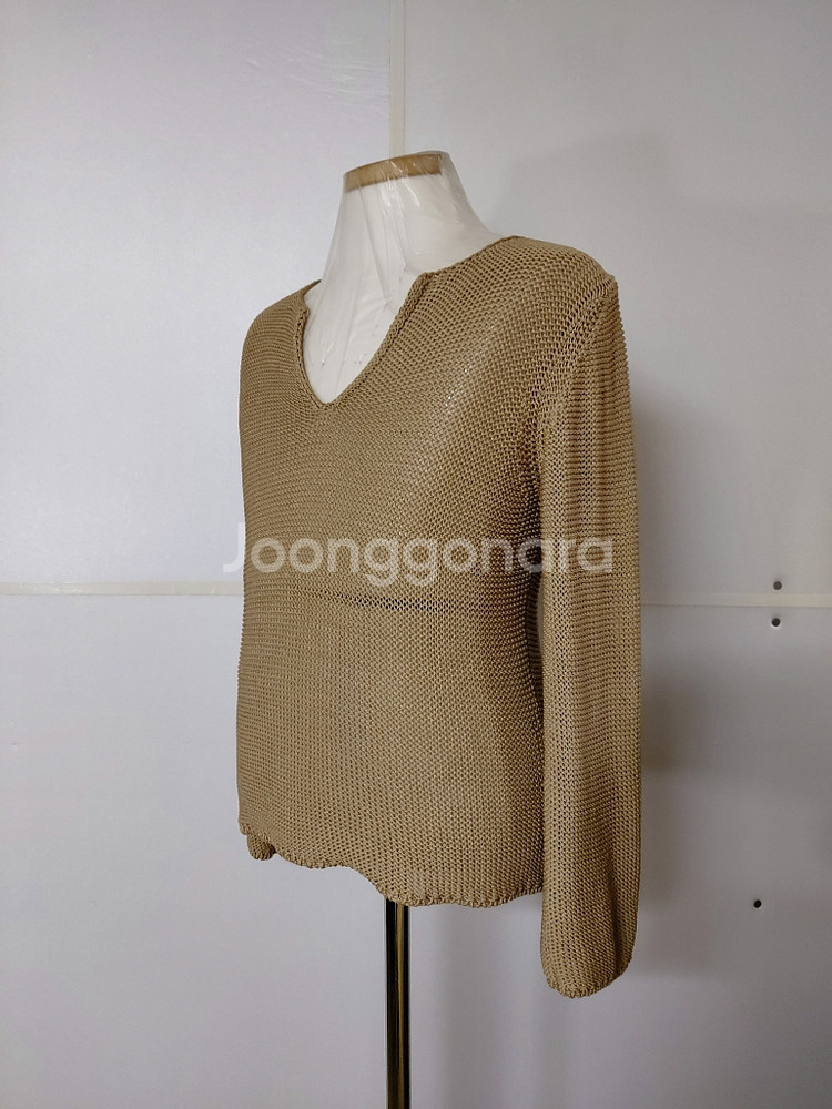 55~66)Maxmara 막스마라 시스루 브이넥 니트--1