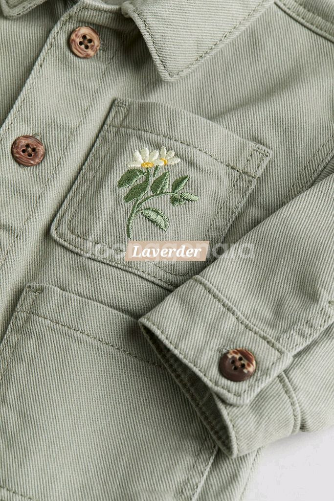 H&M 아기옷 자수 셔츠 면데님자켓 12M-18M--1
