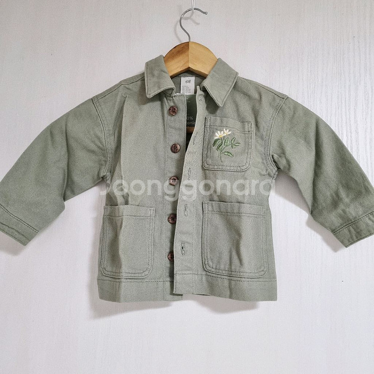 H&M 아기옷 자수 셔츠 면데님자켓 12M-18M--2