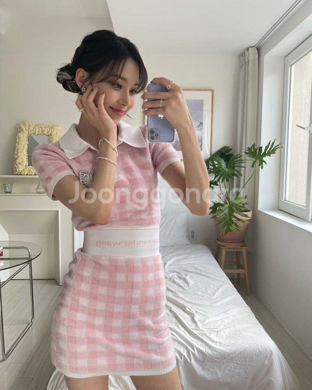 알렉산더왕 깅엄 투피스--0