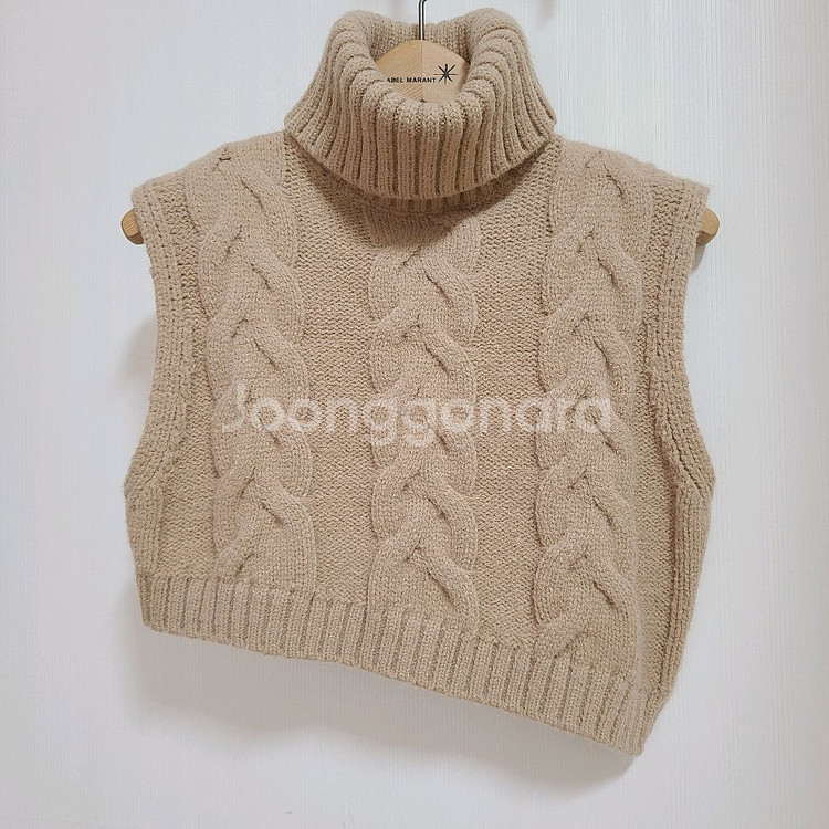 새상품 여성s 55 자라 ZARA 케이블 크롭 터틀넥--0