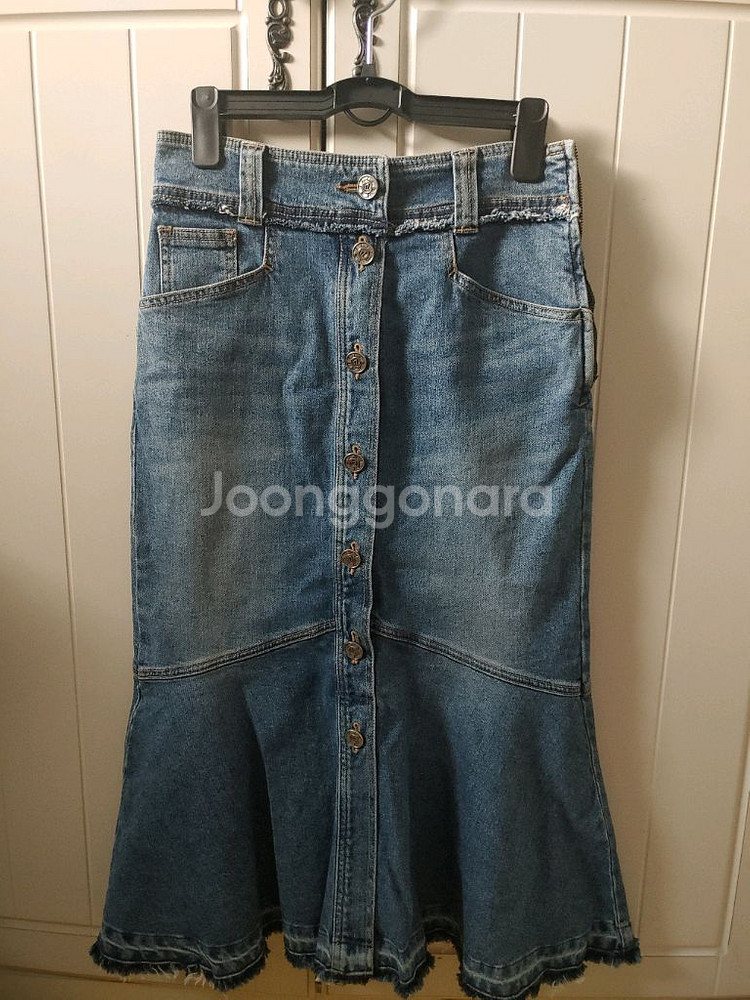 한섬 오브제 데님 스커트--0