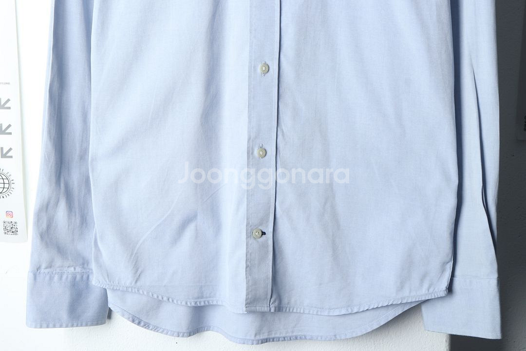 (XS-S) 타미힐피거 셔츠 남방 연블루 무지 솔리드--3