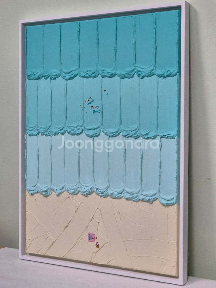 해변 바다 스노클링 그림 인테리어 액자 유화 포스터--8