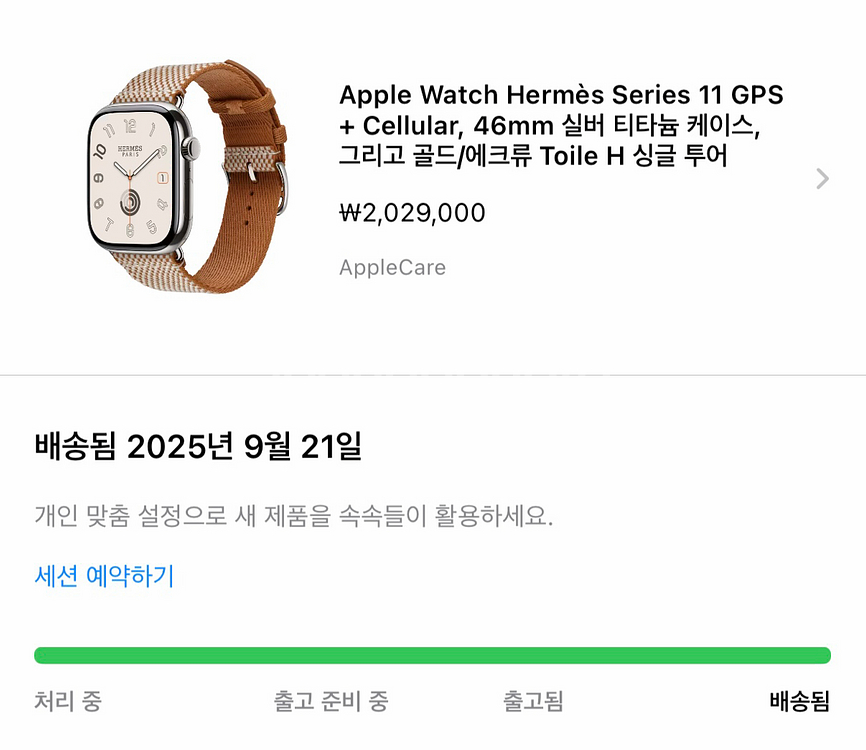 애플워치 에르메스 46mm 골드/에크류 Toile H--1