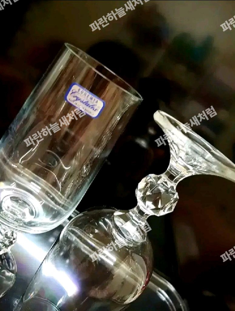 80s체코보헤미아크리스탈 샴페인잔2pset 이미지