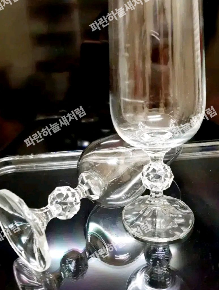 80s체코보헤미아크리스탈 샴페인잔2pset 이미지