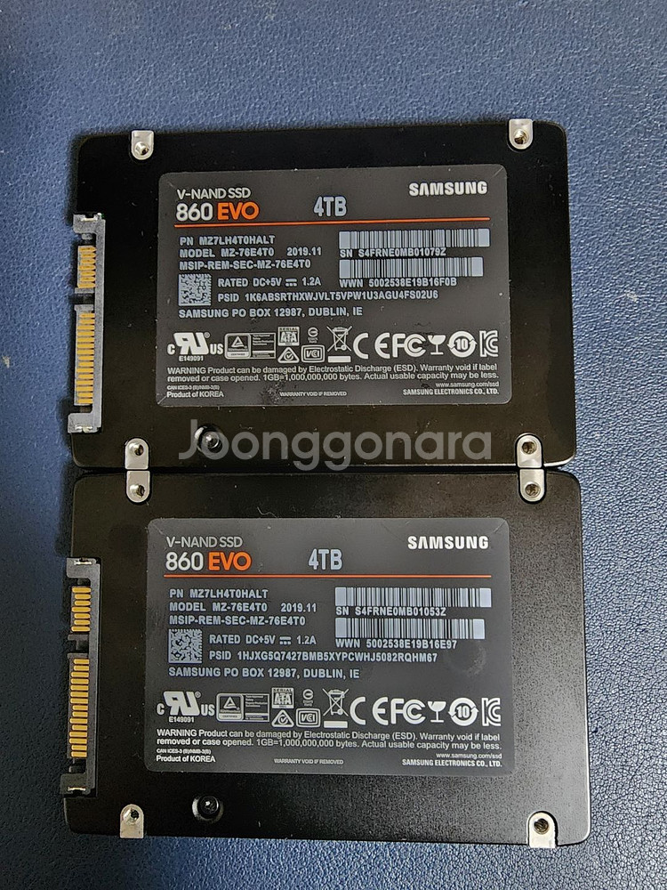 2.5인치 SSD 삼성 860 EVO 4TB 2개 컨디--0