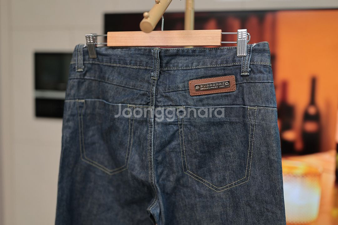 버버리 런던 영국 감성 데님 팬츠 31/32--3