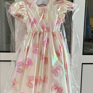 가격내림))키앙 리본 홀로그램 원피스 드레스M