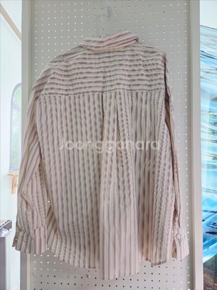 살롱드욘 스트라이프 랩 셔츠 프리 브라운--10