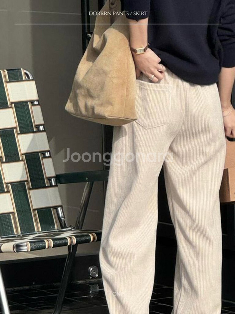 (F) 골덴 코듀로이 밴딩 팬츠 한번 착용--0