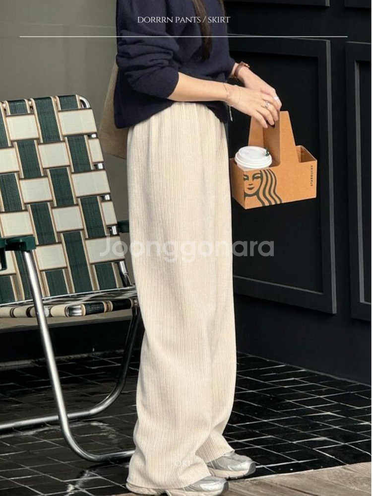 (F) 골덴 코듀로이 밴딩 팬츠 한번 착용--2