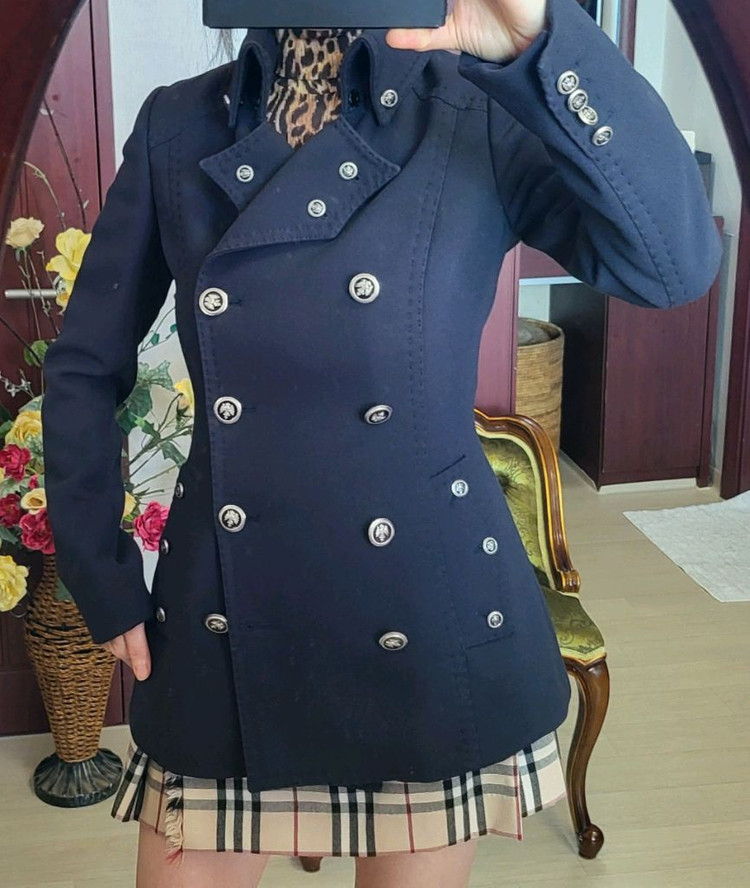 돌체앤가바나 호피 안감 네이비 쟈켓--8