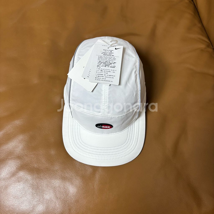 슈프림x나이키 에어맥스 화이트 캠프캡 모자 White--4