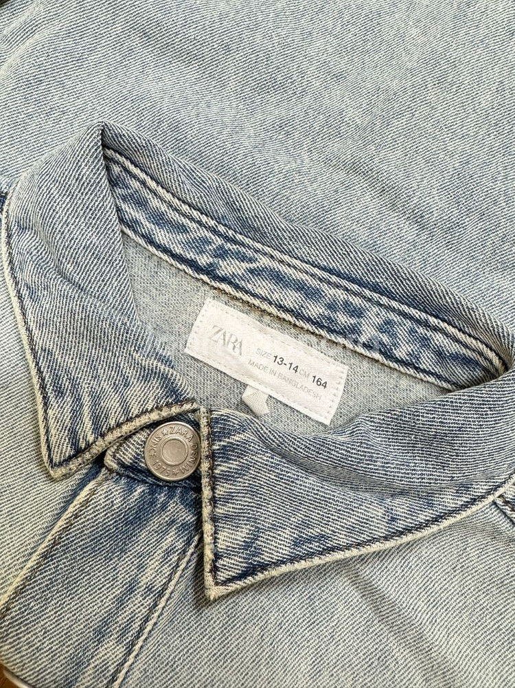 자라 키즈 라벨 데님 오버셔츠 13~14(164) 판매--2