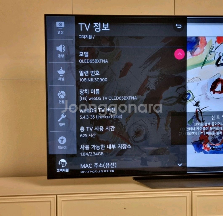 LG OLED 65인치 TV(OLED65BXFNA)--5