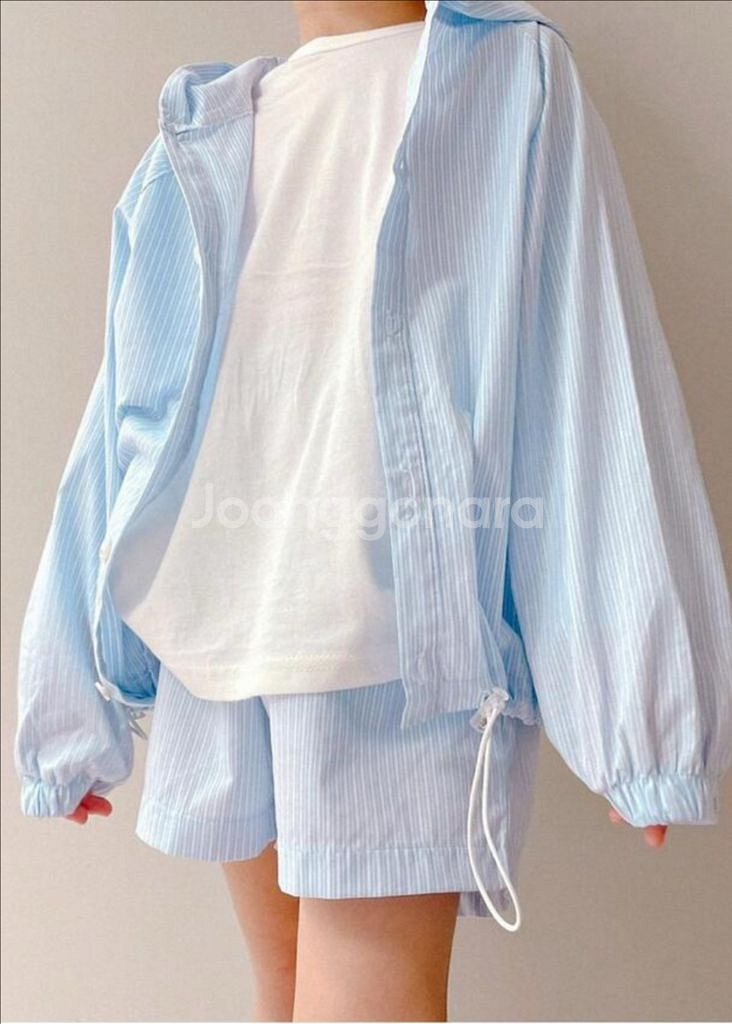 레이지데이루틴 레데루 간절기 셋업 반팔 반바지--0