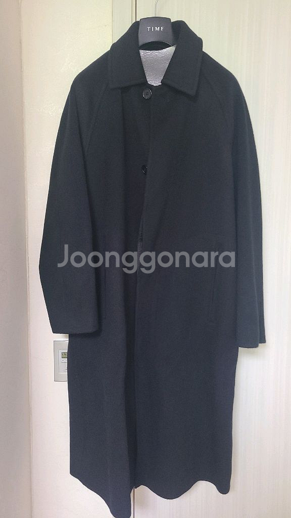 타임옴므 24fw 캐시미어 발마칸 코트 블랙--2