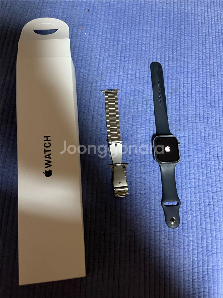 애플워치 se 44mm풀박스+메탈스트랩+기본스트랩+강화--0