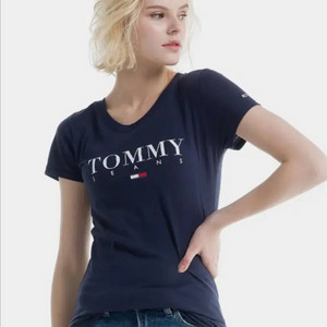 타미힐피거 슬림핏 로고 티셔츠 M