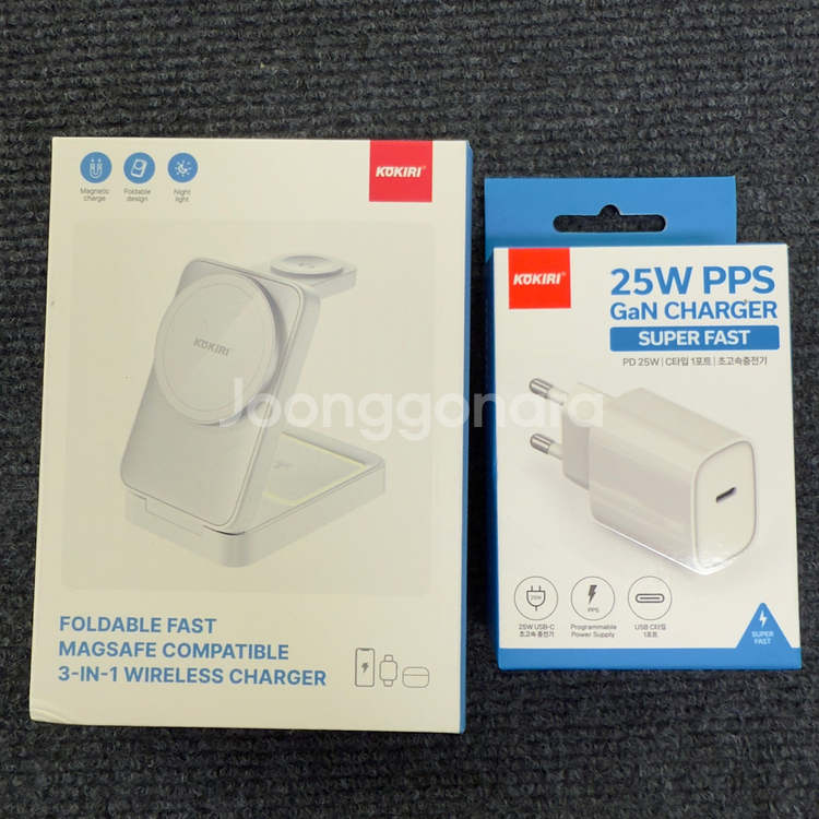 코끼리 3-in-1 고속무선 충전기+25w 어댑터--0
