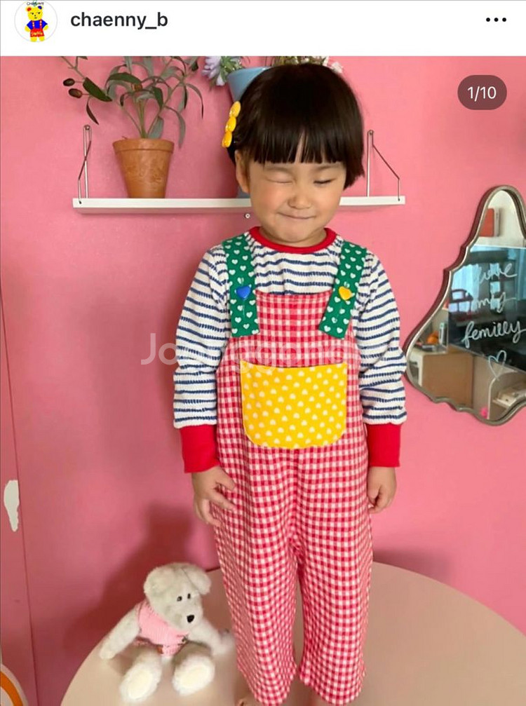 채니블라썸 멜빵바지--0