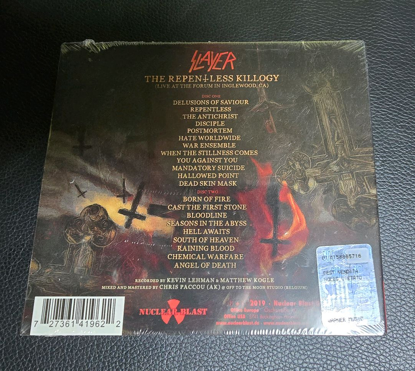 헤비메탈 밴드 슬레이어 공연라이브 CD 한정--1