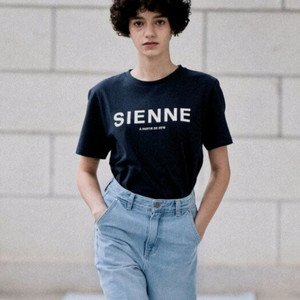 SIENNE 시엔느 로고 반팔 티셔츠 네이비