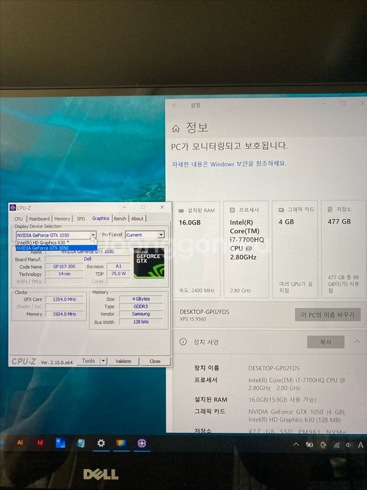 델 dell xps 15 9560 4k 터치 노트북--4