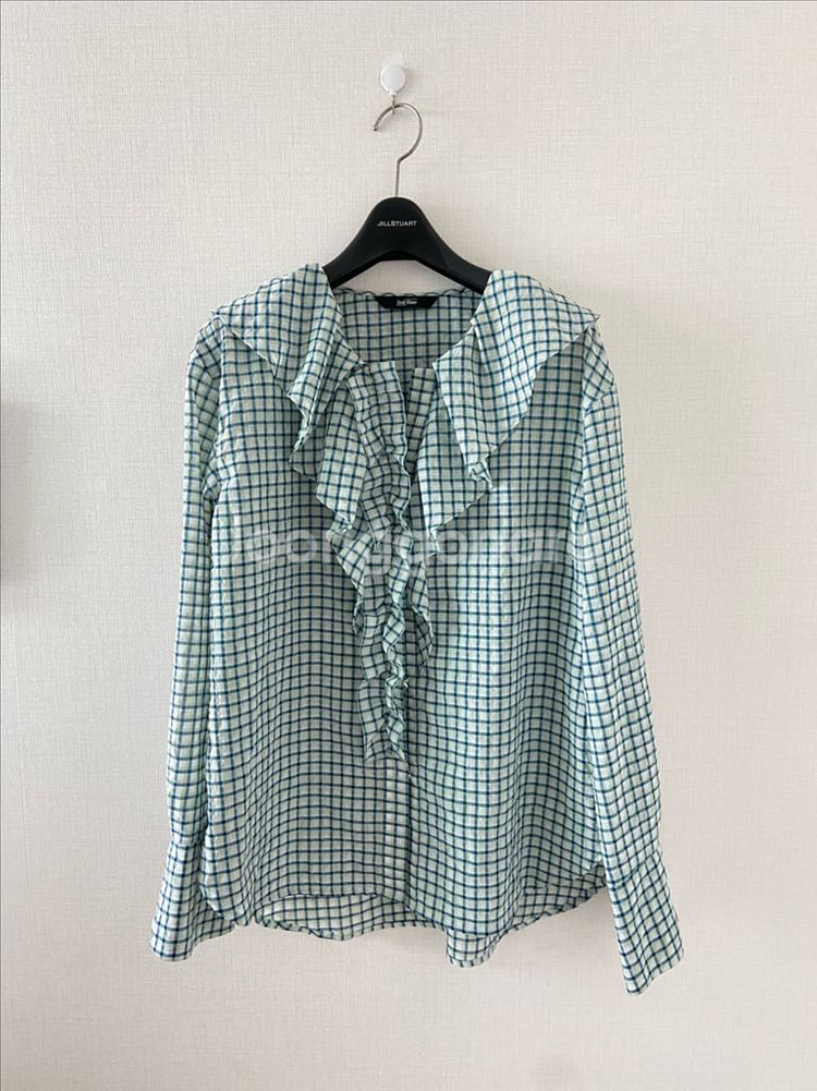 세컨플로어 체크블라우스55 1회착--0